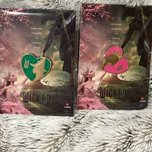 Wicked movie pins set Elphaba Glinda green pink amc variety charity